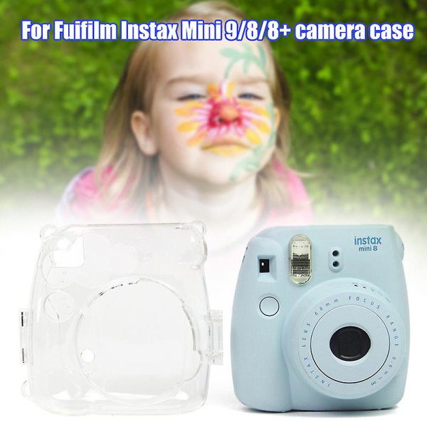 Kamera genomskinlig hård PVC cover med rem för Fujifilm Instax Mini 9/8/8+ clearance