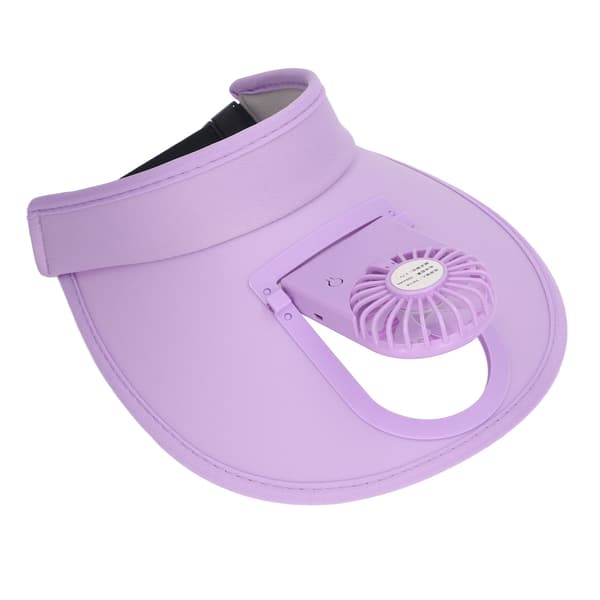 Justerbar USB-lade Solhatt med 3 gir Sommer Solbeskyttelse Lilla