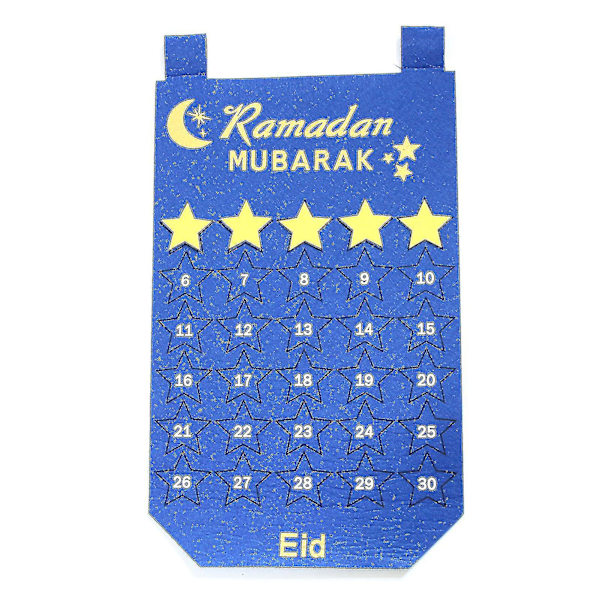 30 kpl Eid Mubarakin kangaskalenteri tähtitarroilla Ramadan seinälle ripustettava huopa