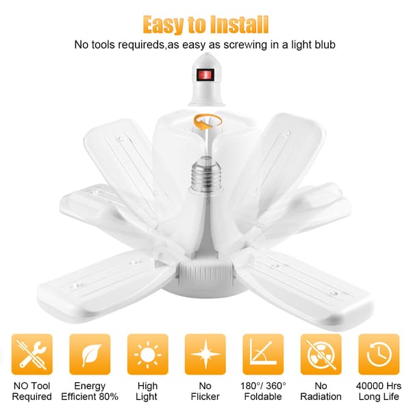 60W E27 LED Garagelampe 165-265V AC 6500K