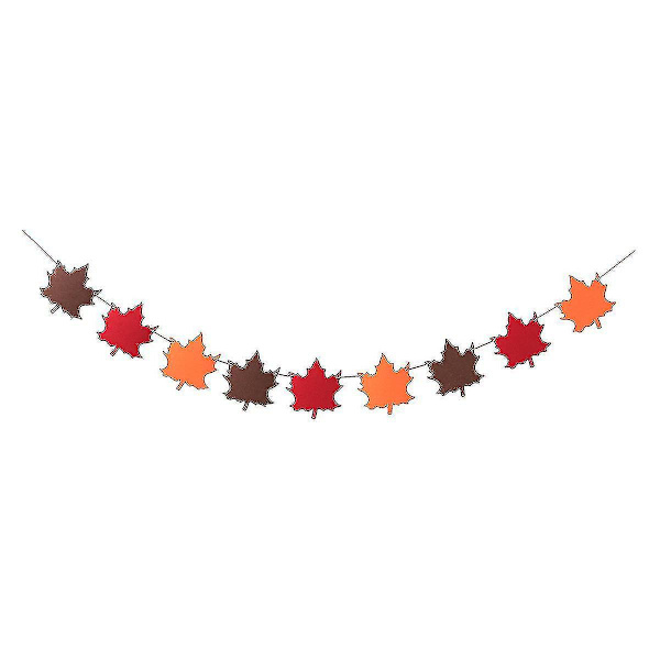 1 sæt Thanksgiving Maple Leaves Form Banner Filt Garland Bunting Flag Tilbehør til Thanksgiving