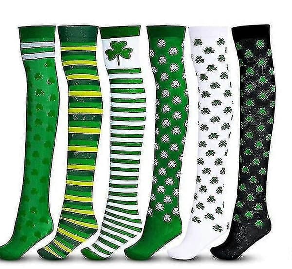 par St. Patrick Day-knälånga strumpor för kvinnor