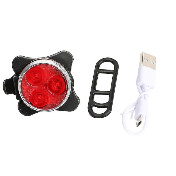 Sykkellyssett med 4 ekstremt nyttige lysmoduser Silver (red light)