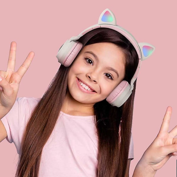 Cat Ear Bluetooth trådlösa hörlurar-rosa