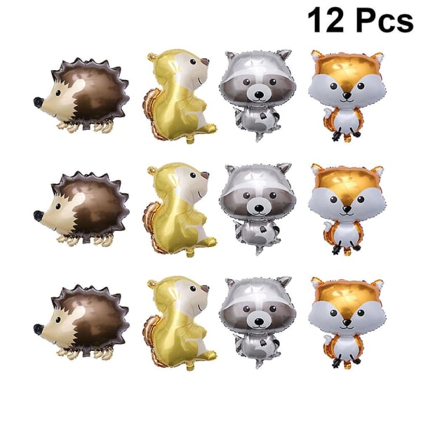 12 kpl Forest Animal Design Ilmapallot Syntymäpäiväjuhlatarvikkeet Koristeet