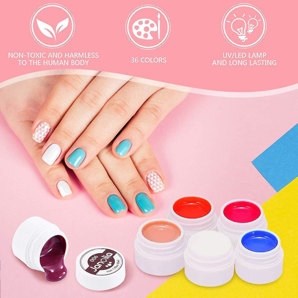 Gel Nail Polish Set, 36 Colors Gel Nail Polish With 1 Brush, Uv Led Gel For Nail Art Design, Perfect Gift For Women