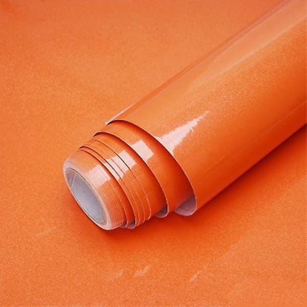 Selvklæbende, vandtæt og aftagelig vinyltapet 40cm x 2m Shiny Orange 40cm x 2m Shiny Orange