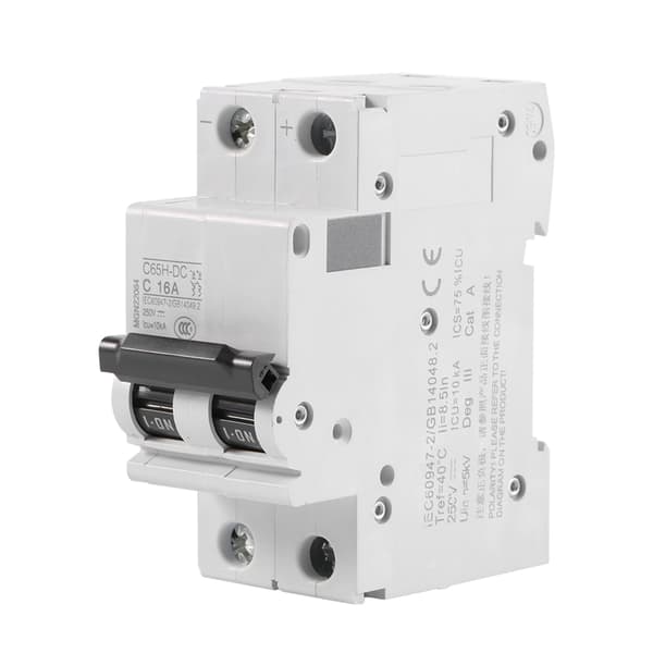 Afbryder C65H-DC 2P 250V DC Solenergi Luftkontakt Ampere (16A)