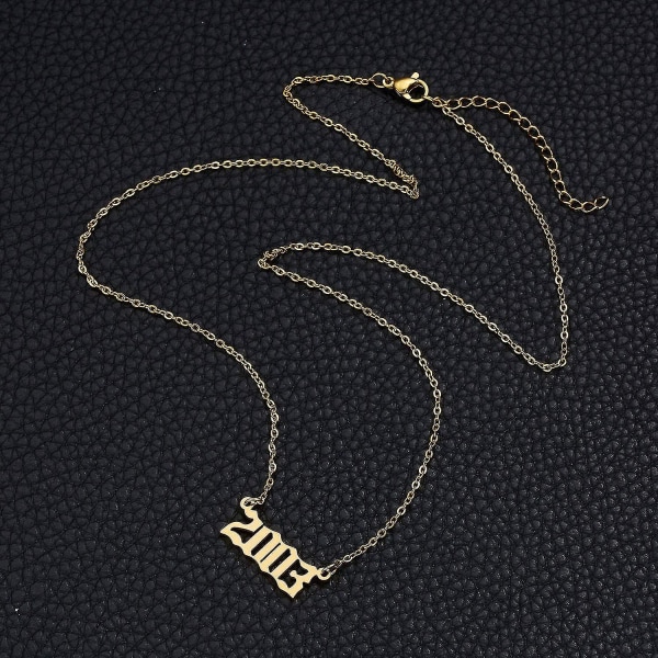 Födelseår Halsband Guld/silver Rostfritt stål nummer hänge halsband 2003