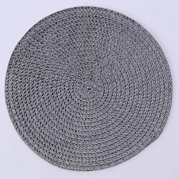2stk Rundvev dekkematte Mote Pp Spisebordmatte Disc Pads 18CM Dark gray