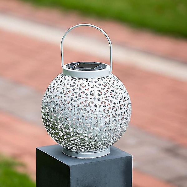 Led Solar Hollow Projection Light Takorauta riippuvat puutarhalamput White