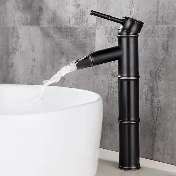 Retro servantkran i messing, Baderomskran for servanter, Retro enkelthåndtaksservantkran svart A black A