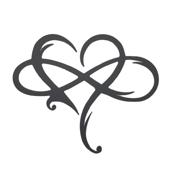 Infinity Heart Stål Väggdekor Metall Väggkonst Vägg Bröllop Vindspel och hängande prydnadsföremål