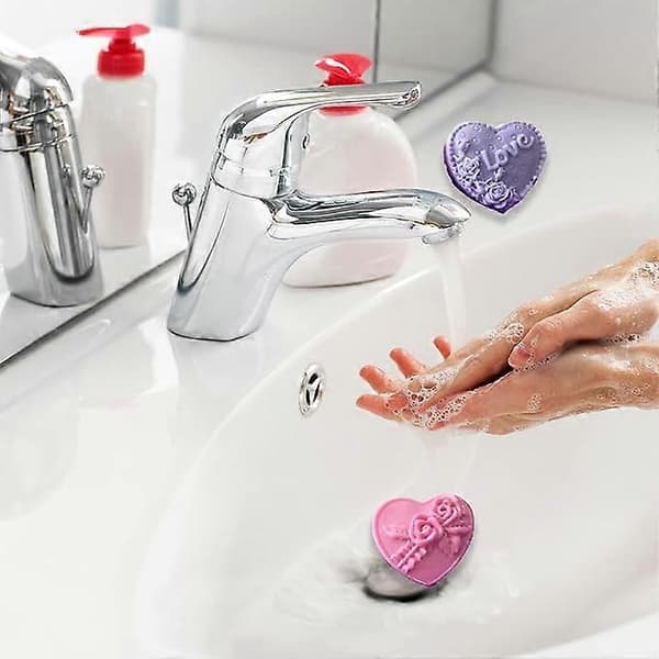 Hjerteformede sæbeforme, silikoneform med indlejret rose og teksten 'Love' 2pcs
