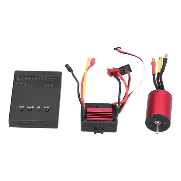 2838 4500KV børsteløs motor med 35A ESC og programmeringskort til 1/14 RC bil