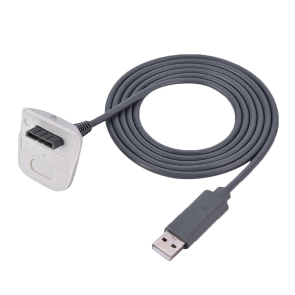 Microsoft Xbox 360 Trådløs Controller USB-opladerkabel (Hvid)