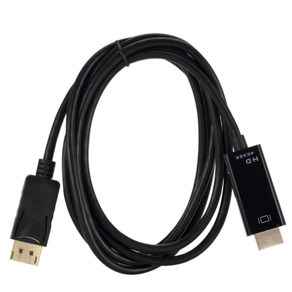 Kabeladapter Enkelriktad displayport till kompatibel HDMI-kabel för monitorprojektor Black