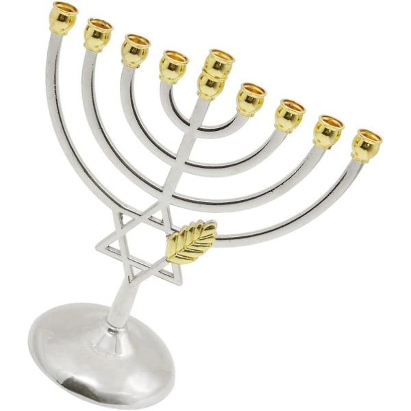 Den nye tradisjonelle klassiske Hanukkah Menorah 9-gren lysestake lysestaker Metallhåndverk for nyttårsfestivalen Hjemmeinnredning
