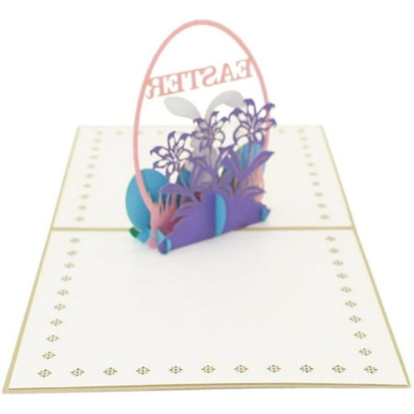 Korttityhjä 3D Rabbit -lomakortti ja munaponnahduskortti aikuisille lapsille 1 kpl