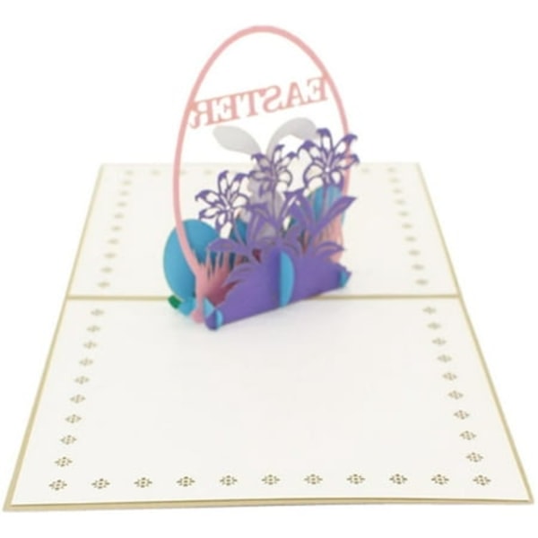 Påskehilsenskortsett,Kreativt Popup-gavekort Tomt 3D-kaninferiekort