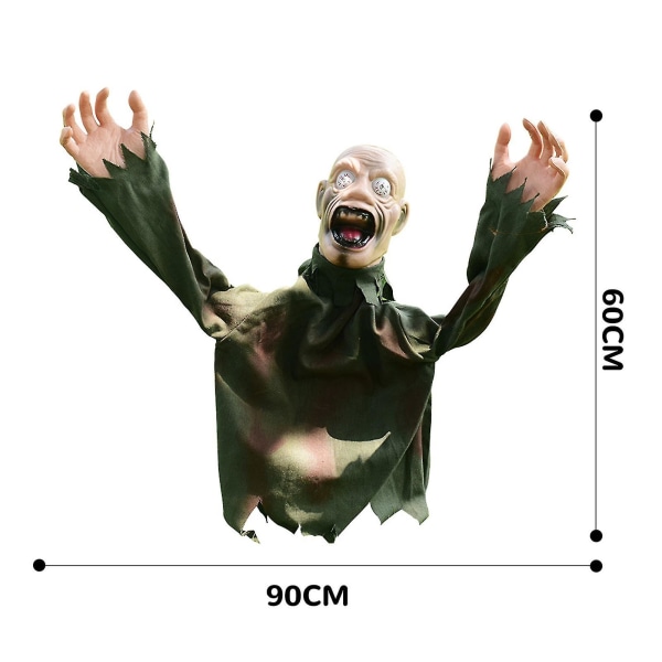 Swing Ghost Halloween Stemmestyring Rekvisitter Letvægts Holdbar Jord Stik Rekvisitter Til Pejs Hjem Halloween Festindretning Green