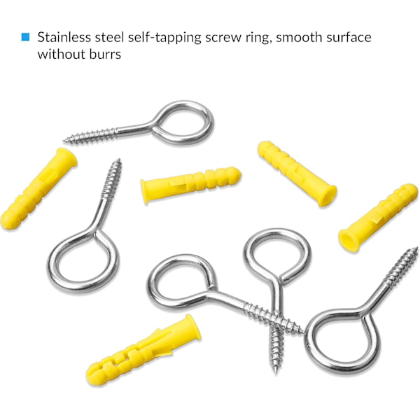 10 stycken Eyebolt Eye Bolt, M5x65 MM Eyebolt med gänga i rostfritt stål