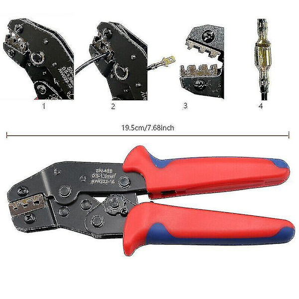 Sn-48b Ratcheting Crimping Tool Wire Crimper Plier Terminal Wire Connectors New
