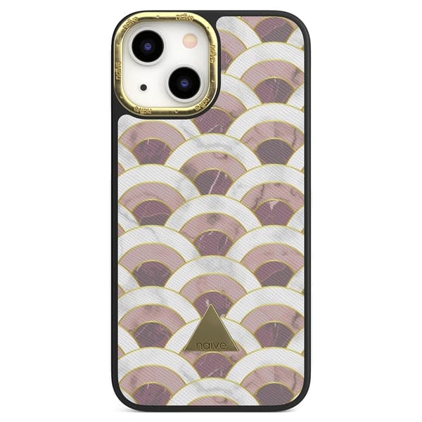 【BQ】Naive iPhone 13 Mini Deksel - Rosa Marmorbølge