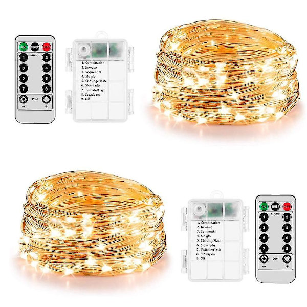 2 st 16ft 50 Led Fairy Lights Batteridriven