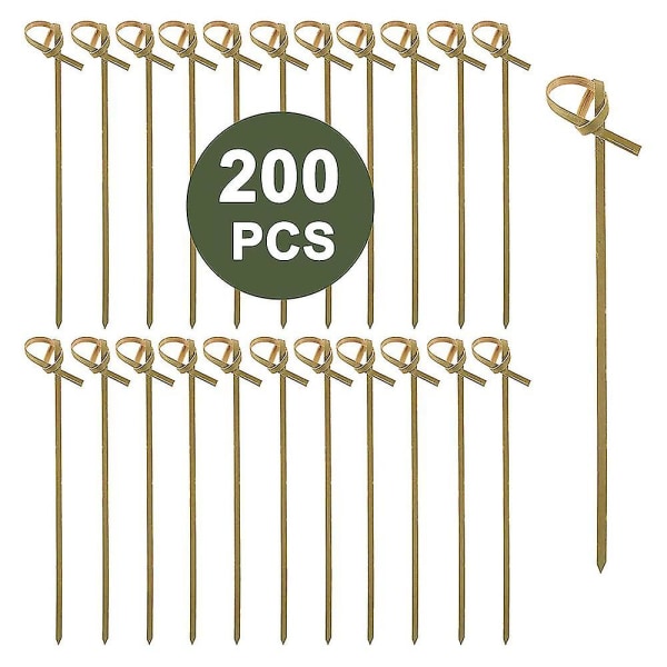 200 Counts Cocktail Sticks Bambus Knotted Spid Tannpirkere