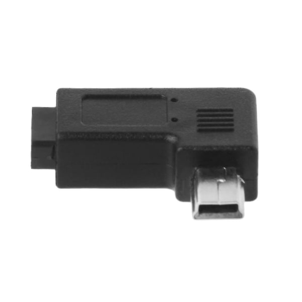 USB 2.0 Micro 5pin naaras - mini 5pin uros 90 kulman vasen oikea muunnösovitin