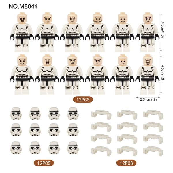 【BQ】12-dele Star Wars Byggeklods Minifigur Legetøjssæt til Børn-FF-