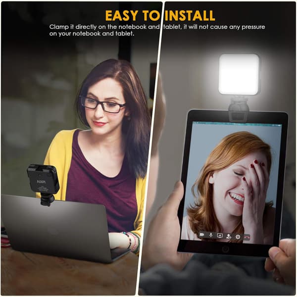 Video Conferencing Lighting Kit, Laptop Ring Light with Clip and Tripod, Webcam Lighting Laptop Ring Light for Zoom Meetings, Remote Work, Makeup
