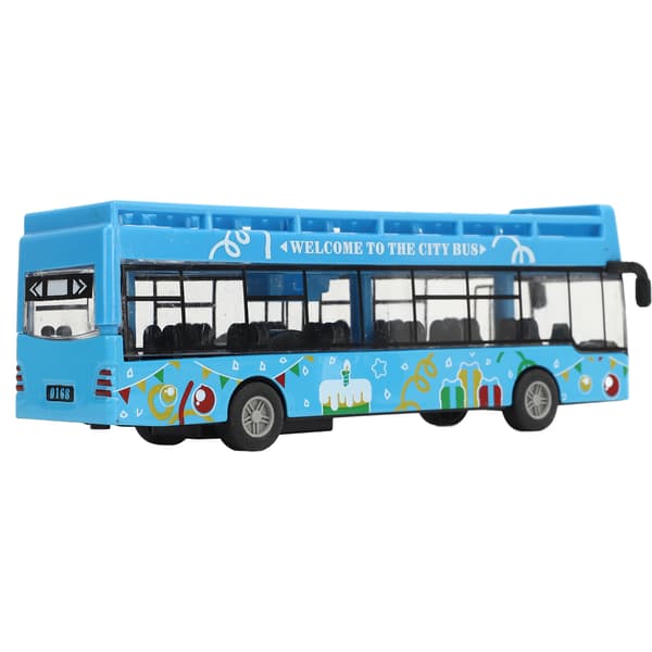 Leksaksbuss i legering med dragfunktion, högt simulerad stadsfordonsmodell för barn