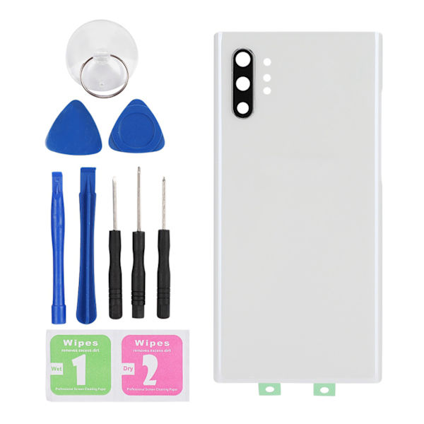 Samsung Galaxy Note10 Plus Glass Batterideksel Bakdeksel Erstatning Hvit
