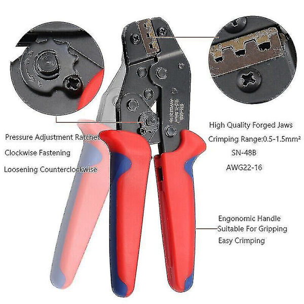 Sn-48b Ratcheting Crimping Tool Wire Crimper Plier Terminal Wire Connectors New