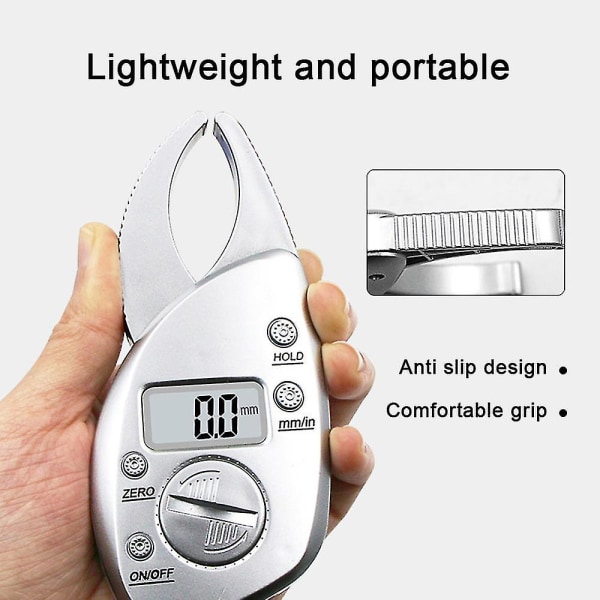 LCD-skjerm fettmåleinstrument Bærbar fettklemme Silver
