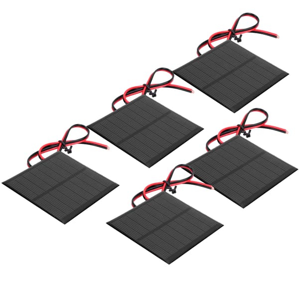 5 stk. Små solcellebatteripaneler Polysilicium Epoxy Batterimodul med 30 cm kabel DC 4V 160mA