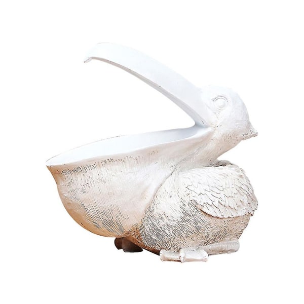 Toucan Key Storage Figur Pelikan Statue Oppbevaringskurv Dyr Fugler Form White