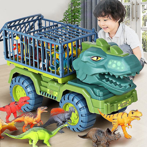 Hhcx-kids Tyrannosaurus autolelut dinosaurukset kuljetusautot kuorma-autolelut takaisinvedettävät ajoneuvolelut pojille joululahja yellow