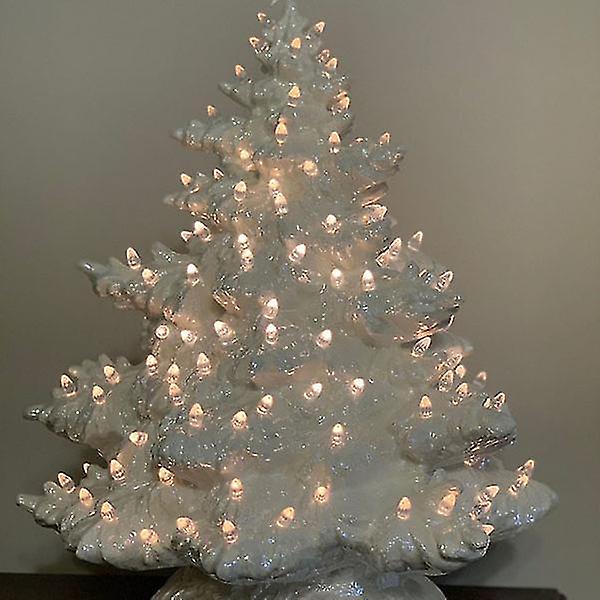 Mini Christmas Xmas Resin Tree Lamp Creative Christmas Ornaments For Home Decoration Pink