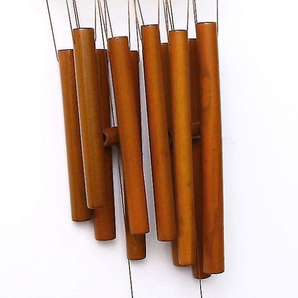 Bamboo Wind Chime Outdoor Wooden Music - 10 Bamboo Sound Tubes - 60 Cm