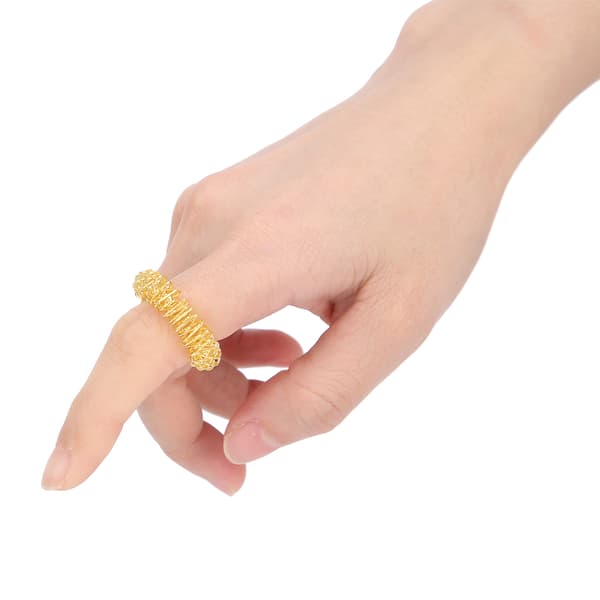 Spikiga Sensoriska Fingerringar Fingermassage Stressreducerande Smärtlindrande Ringar för Barn Vuxna Guld