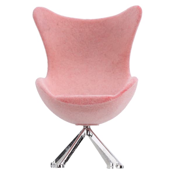 Miniature Pink Flocked Sofa 1:12 Dukkehus Møbel Model Dekoration