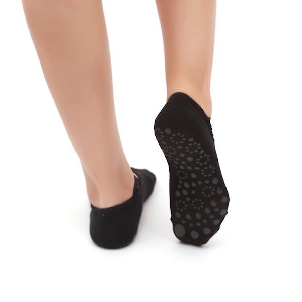 Kvinner Yoga Sokker Ankel Sklisikre Cross Sports Sokker For Ballett Pilates Dance Black