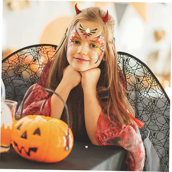 Halloween dekorative røde og hornhårnåle guldfarvede glitterdragtklips