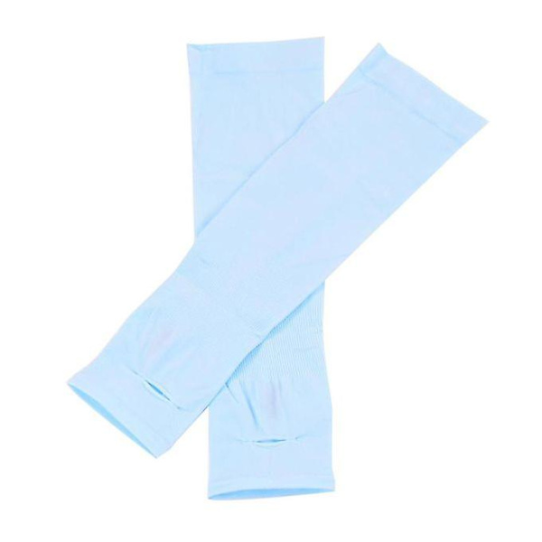 1 Par Kvinnor Män Sol UV-skydd Anti Slip Arm Kompression Blå