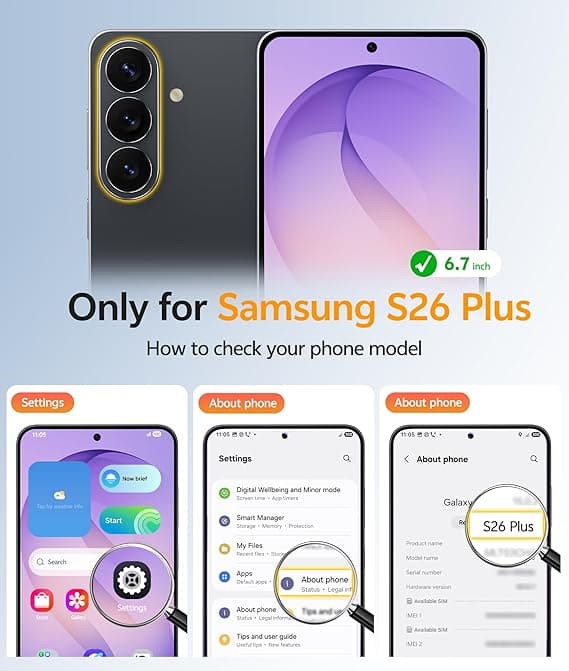 【BQ】FNTCASE for Samsung Galaxy S26 Plus Case with Screen Protector, Compatible with MagSafe, Translucent Matte, Full Camera Protection, Shockproof Black