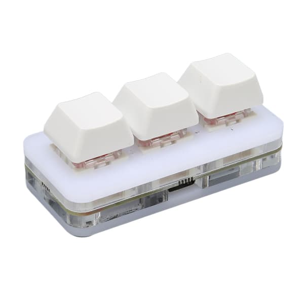USB 3 Key Mini Keypad RGB LED Baggrundsbelysning Understøtter Hot Swap OSU HID Makro Programmering Tastatur til Windows til OS X til Linux Hvid