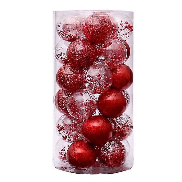 24stk/60mm juletre Ball anheng Ornament Ornament Party Rød Red